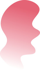 Poster - Amorphous red-pink shape is floating on transparent background, flat design with gradient shadow