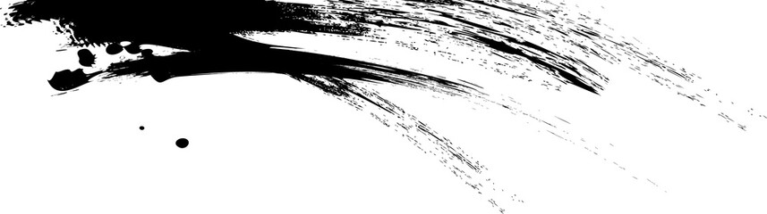 Poster - Vector abstract brushstroke is showing textured edges feathery splatters on transparent background