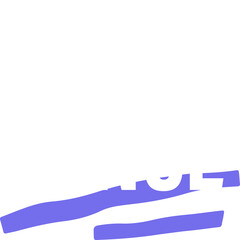 Aufkleber - Flat design featuring bold uppercase LET'S DANCE text on transparent canvas with purple strokes