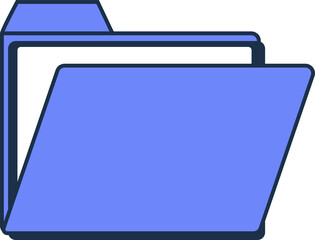 Poster - Flat design folder icon is showing front panel revealing white interior on transparent background