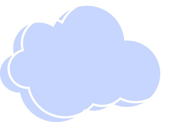Poster - Cloud icon is appearing in flat style with pastel blue, white outline, transparent background