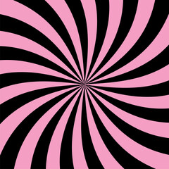 Poster - Abstract pink and black swirl is radiating in flat design on transparent background