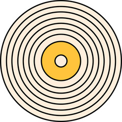 Poster - Target motif is showing in flat design featuring cream and yellow rings on transparent backdrop
