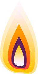 Poster - Stylized flame icon is showing nested gradient teardrops in flat vector, transparent background