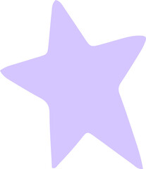Poster - Organic lavender star shape is floating on transparent backdrop with irregular edges in flat design
