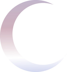 Poster - Stylized crescent moon is floating in flat design with gradient fill, curves, transparent backdrop