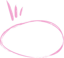 Poster - Hand-drawn pink brushstroke oval is floating on transparent background with four top-left strokes