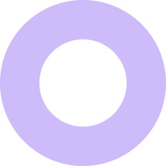 Poster - Abstract lavender ring shape is floating at center in flat design, with transparent background
