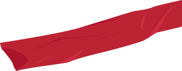 Poster - Flat design red ribbon is floating on transparent backdrop, showing flowing curves and soft folds