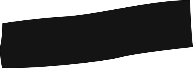 Poster - Abstract wavy black banner form is floating in flat design on transparent background, copy space