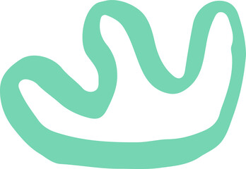 Poster - Abstract curvy green form undulating like ribbon in flat vector design, transparent background