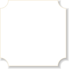 Poster - Stylized label frame is resting on transparent background with teal fill, cream outline