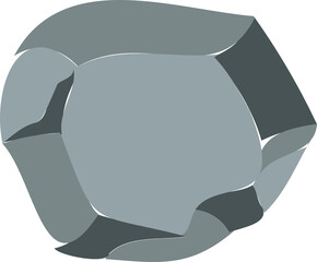 Poster - Low poly faceted polygon shape is floating on transparent background, showing muted blue gray tones