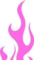 Poster - Bright pink stylized flame motif is flickering on transparent background, with three curved tongues