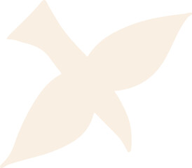 Poster - Abstract four-lobe shape is showing in flat design with cream petal lobes on transparent background