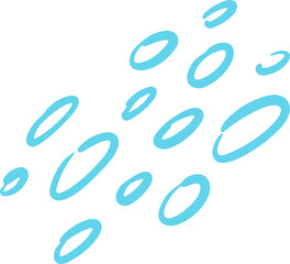 Poster - Stylized turquoise ellipses are floating diagonally in flat design over transparent background