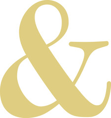 Aufkleber - Stylized ampersand glyph is filling frame in warm yellow flat design on transparent background