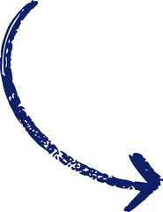 Poster - Hand-drawn curved arrow is floating on transparent background, showing upward direction
