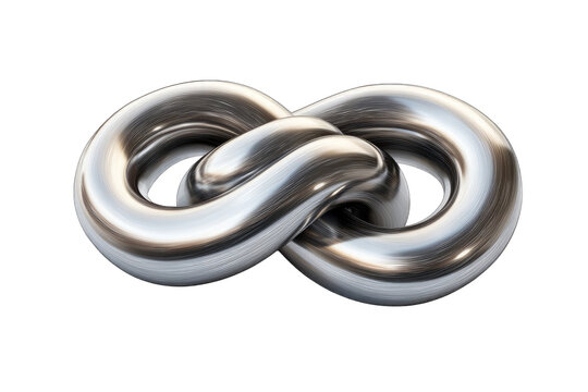 Shiny, metallic infinity symbol