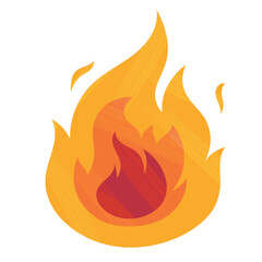 Poster - Stylized fire flame icon is flickering in flat design with gradient shapes, transparent background