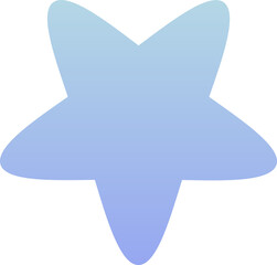 Poster - Abstract five-lobed shape is floating in flat design showing blue gradient, transparent background