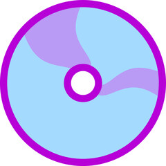 Poster - Flat stylized disc is showing swirling lavender bands, magenta rings on transparent background