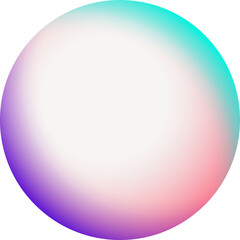 Poster - Abstract pastel gradient sphere is floating on transparent background in soft 3D render style