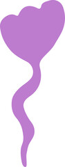 Poster - Abstract purple shape floating on transparent backdrop flat design featuring heart top, wavy tail