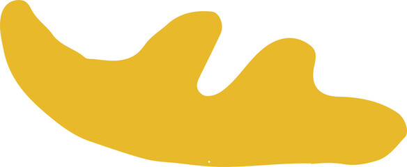 Poster - Abstract yellow wave shape is floating on transparent background in flat vector design