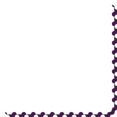 Poster - Showing teal-purple scallops framing square in flat design on transparent background, copy space