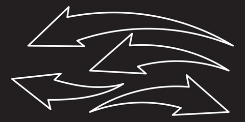 Poster - set of vector curved arrow icon. Hand-drawn arrow icons. Vector illustration. 