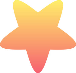 Poster - Stylized star icon is floating on transparent background in flat design with warm gradient