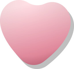 Poster - Stylized pink heart with gradient fill is floating on transparent backdrop casting drop shadow