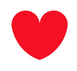 Poster - Flat design stylized red heart icon floating on transparent background, featuring white dot arcs