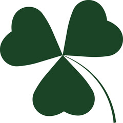 Poster - Stylized three-leaf clover motif is being shown in flat design with transparent background