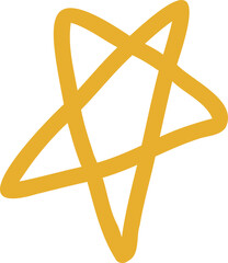 Poster - Flat vector icon is showing five golden loops forming star on transparent backdrop