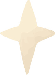 Poster - Four-pointed soft cream sparkle icon is floating in abstract flat design, transparent background