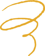Poster - Displaying flat yellow scribble looping overlap ovals curve, transparent background, copy space