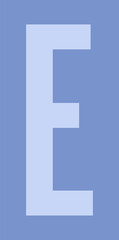 Aufkleber - Stylized pale blue capital letter E is appearing in minimalist vector graphic on transparent canvas