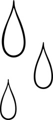 Poster - Droplet shapes are floating on transparent background in flat design style with bold black outlines