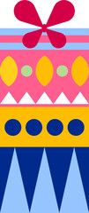 Poster - Vertical pattern is being shown in flat style with geometric shapes on transparent background