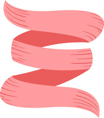 Poster - Stylized spiraling ribbon is floating against transparent background, featuring pink twisting loops