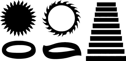 Poster - Surreal abstract design with stairs, sun disc, and eye ring elements for creative projects