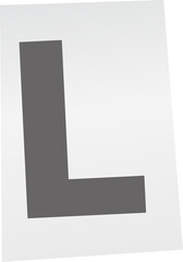 Poster - Abstract L-shaped block is leaning diagonally on transparent background, flat vector design