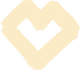 Poster - Flat design geometric form is floating on clear background showing brush stroke heart, copy space