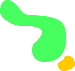 Poster - Two abstract organic blobs are floating on transparent background in flat design style