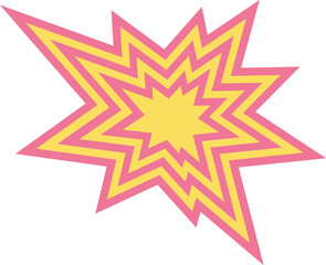Poster - Multi-layered starburst explosion is radiating comic-book style energy on transparent background