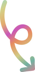 Poster - Abstract looped arrow shape is showing flat design gradient ribbon on transparent background