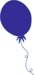 Poster - Stylized flat design helium balloon is floating on transparent background with looping string