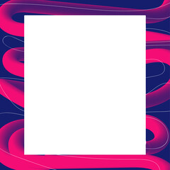 Poster - Teal square is overlaying magenta coils with white lines in flat design on transparent background